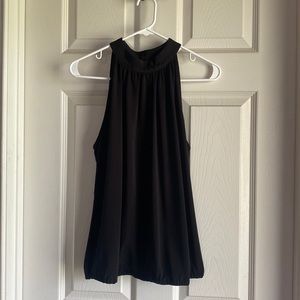 Adrianna Papell, black sleeveless mock neck blouse, size large